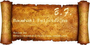 Baumhakl Feliciána névjegykártya